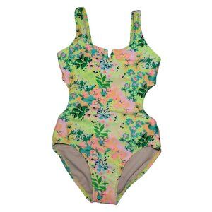 Art Class Girls Floral Print One Piece Swimsuit, Size L 10/12, NWT